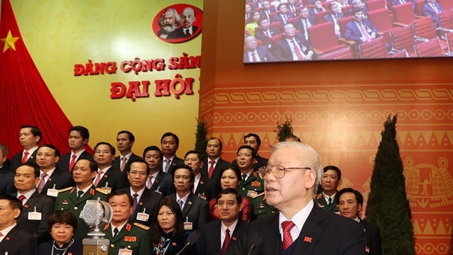 Nguyen Phu Trong, en el cierre del congreso del Partido.